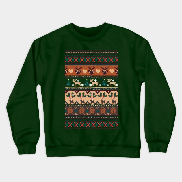 christmas pug Crewneck Sweatshirt by huebucket